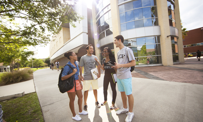 Students walking